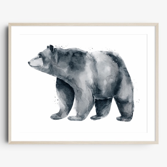 Other - Watercolor Abstract Bear Portrait Wall Art Print Poster Unframed